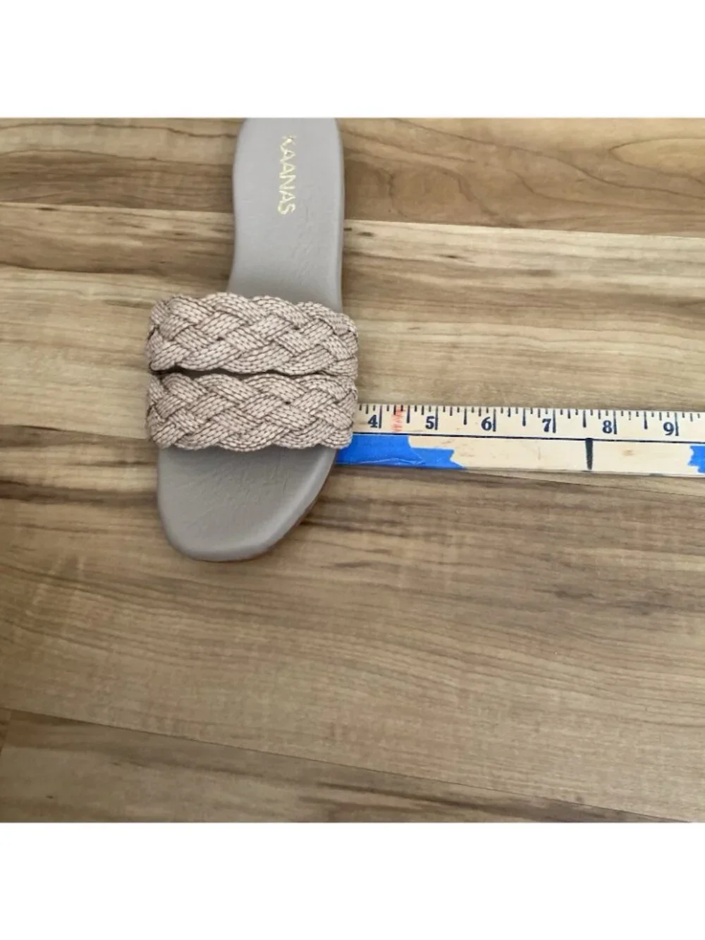 Kaanas Papagayo Sandal Camel Beige 5M NIB Beach Braided Casual Slip On